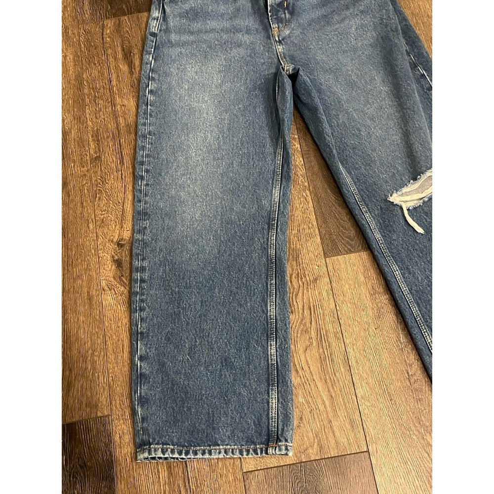 Free People Jeans Womens 30L Deep Trance Dropped Boyfriend Wide Leg We The Free - Picture 4 of 13